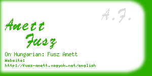 anett fusz business card